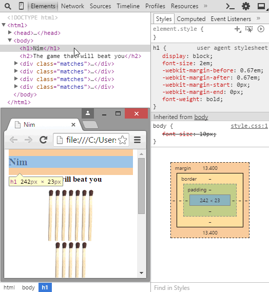 Box model highlighting