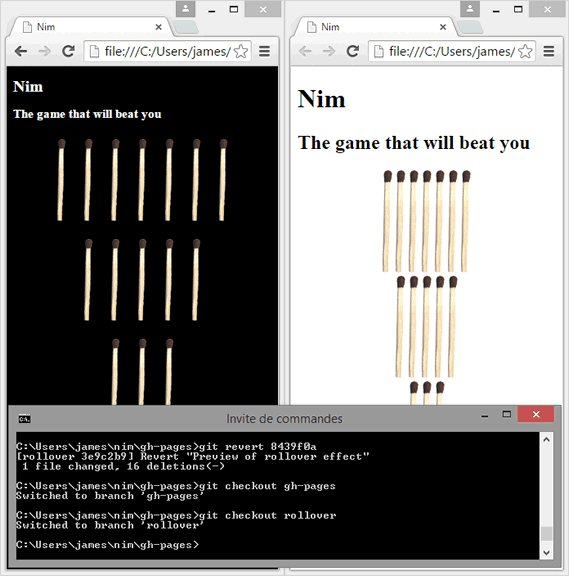 Using checkout to toggle between branches