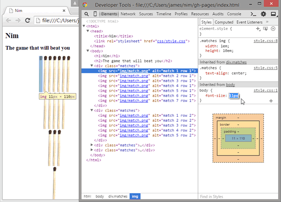 You can edit CSS in the Elements Inspector