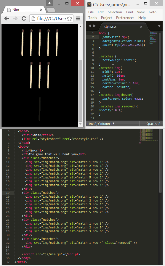 Hard-coded changes to hide the last match
