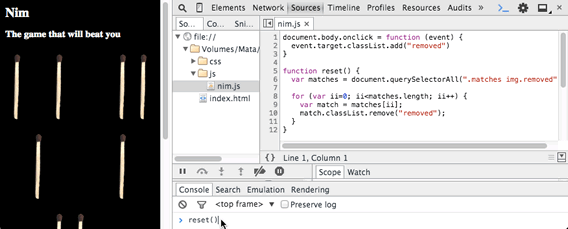 Resetting the game from the Console