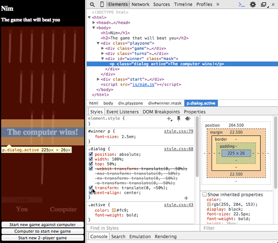 Using the transform property to move an element relative to itself