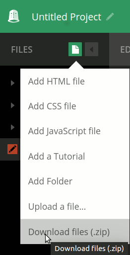 Download your project as a ZIP file